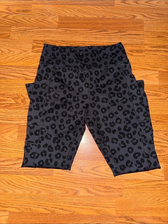 Fitkicks Pants - Girls' Black Leopard Print Leggings with Pockets